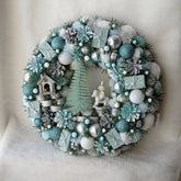 Guirlanda Natalina Azul-Gelo com Miniaturas TVN62