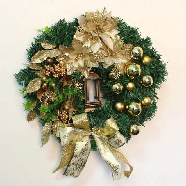 Guirlanda Natalina Dourada com Vela Decorativa TVN67