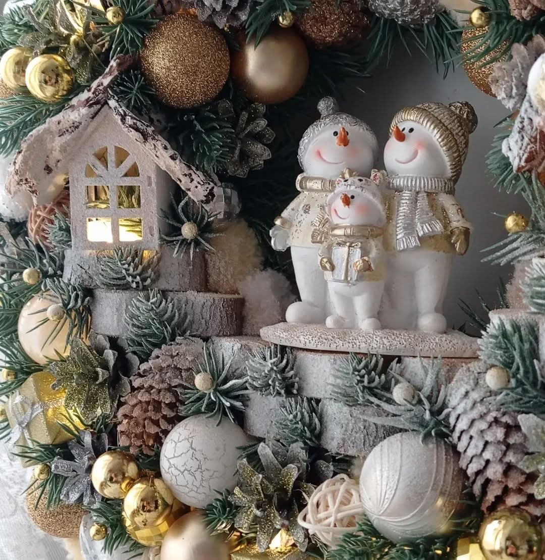 Guirlanda Natalina com Família de Bonecos de Neve TVN58