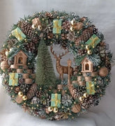 Guirlanda Natalina com Rena e Detalhes Dourados TVN53