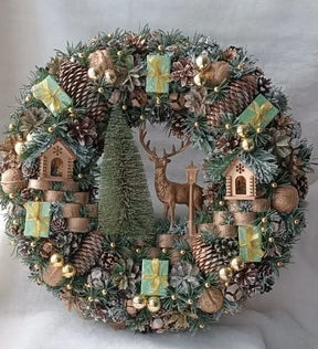 Guirlanda Natalina com Rena e Detalhes Dourados TVN53